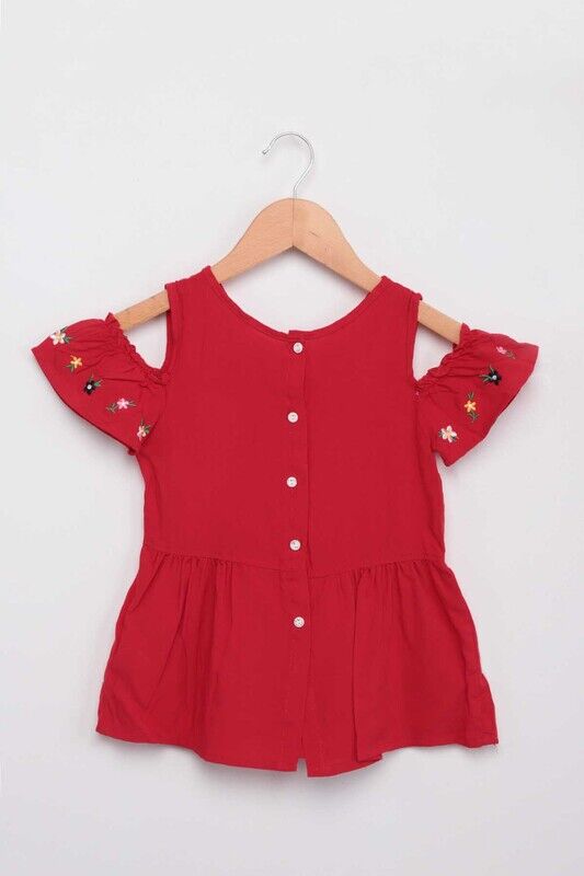 Nakışlı Kız Bebek Elbise | Kırmızı