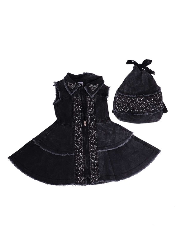 SİMİSSO - Simisso Çantalı Kot Elbise 416 | Siyah