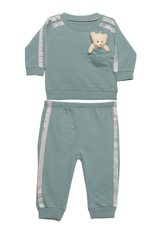 Albayrak Bebe - Sim Şeritli Kız Bebek Eşofman Takımı 8982 | Yeşil