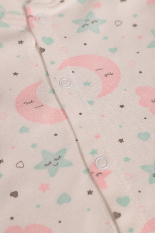 Yıldız Baskılı Bebek Pijama Takımı 85 | Ekru - Thumbnail