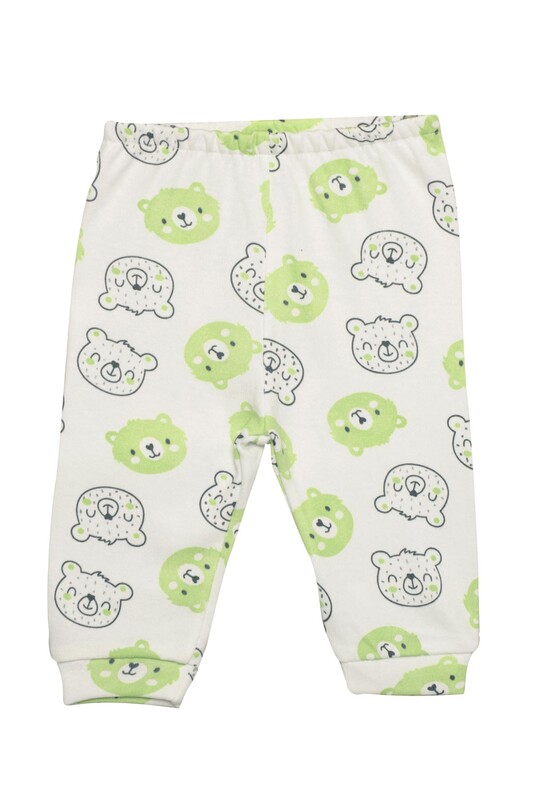Ayıcık Baskılı Bebek Pijama Takımı 85 | Yeşil - Thumbnail