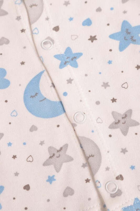 Yıldız Baskılı Bebek Pijama Takımı 85 | Mavi - Thumbnail