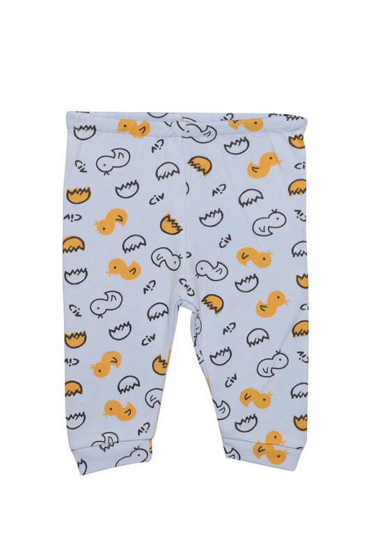 Civciv Baskılı Bebek Pijama Takımı 85 | Mavi - Thumbnail