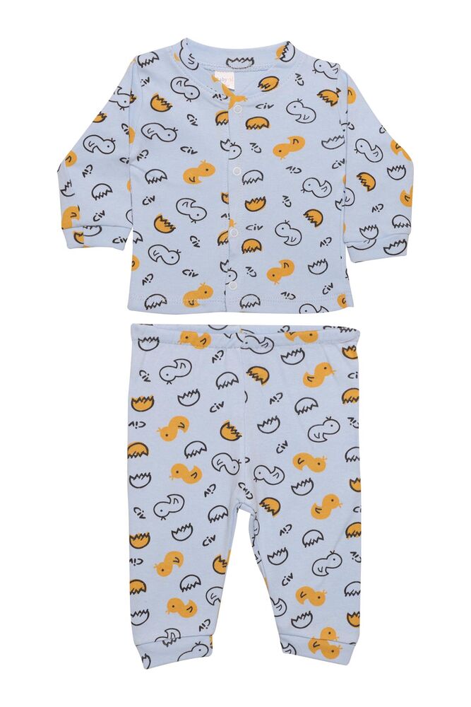 Civciv Baskılı Bebek Pijama Takımı 85 | Mavi