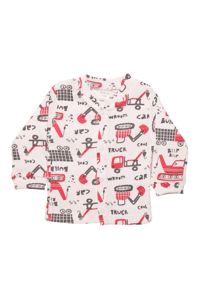 İş Makinesi Baskılı Bebek Pijama Takımı 85 | Kırmızı