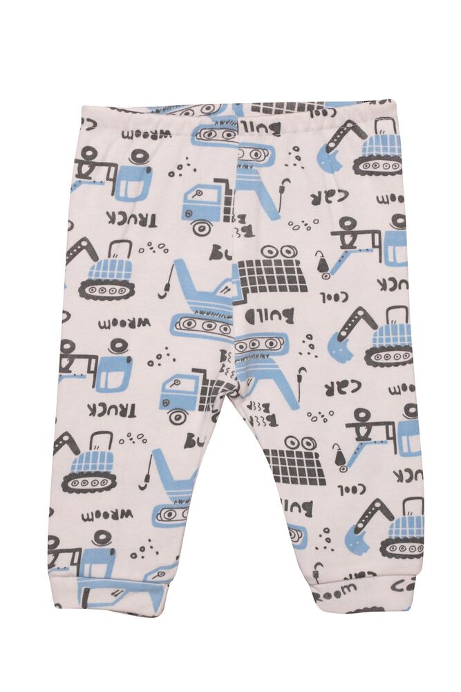 İş Makinesi Baskılı Bebek Pijama Takımı 85 | Mavi