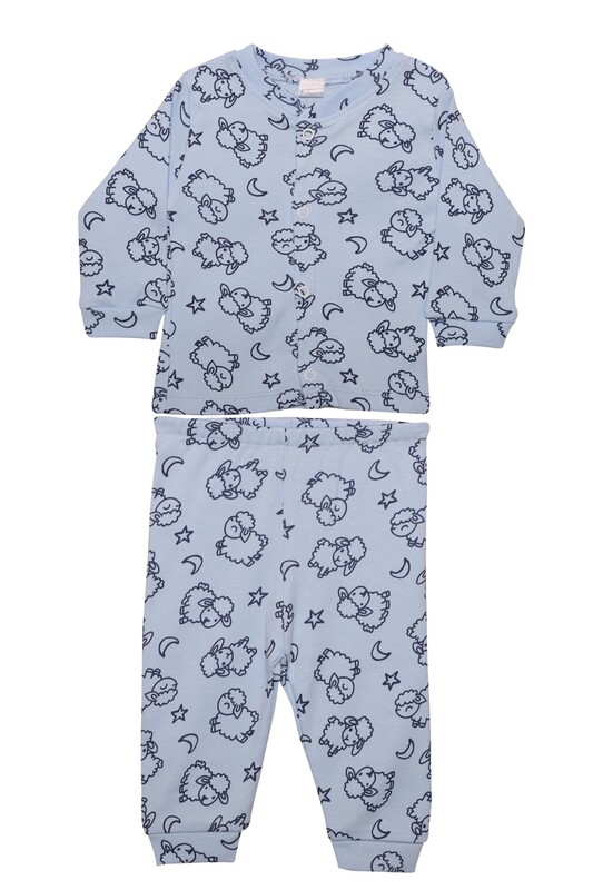 Babysi Bebe - Kuzucuk Baskılı Bebek Pijama Takım 85 | Mavi