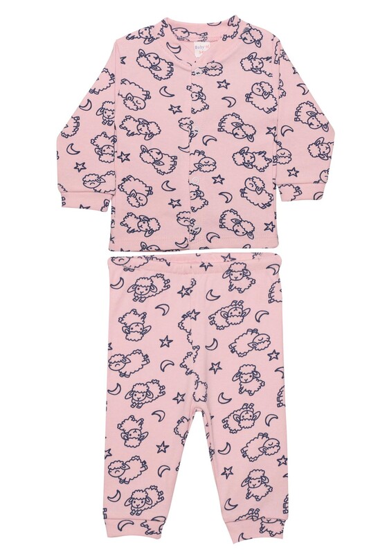 Babysi Bebe - Kuzucuk Baskılı Bebek Pijama Takım 85 | Pembe