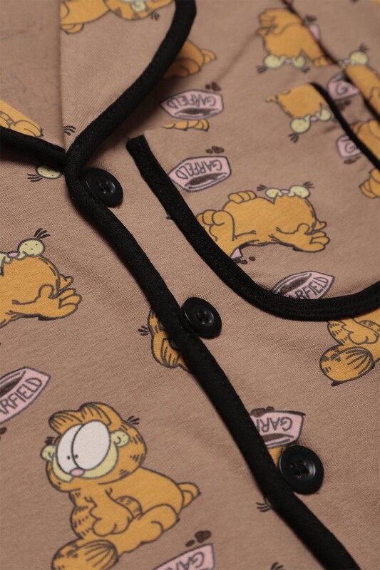 Baskılı Bebek Pijama Takımı 7667 | Kahverengi - Thumbnail