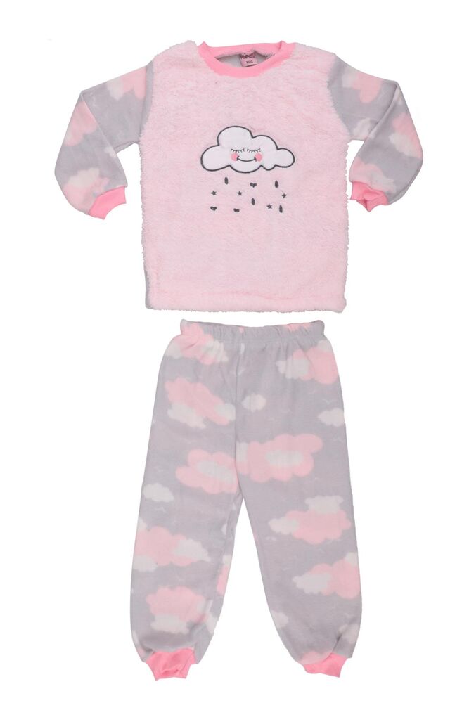 Bulut Baskılı Peluş Bebek Pijama Takımı | Bebe Pembe