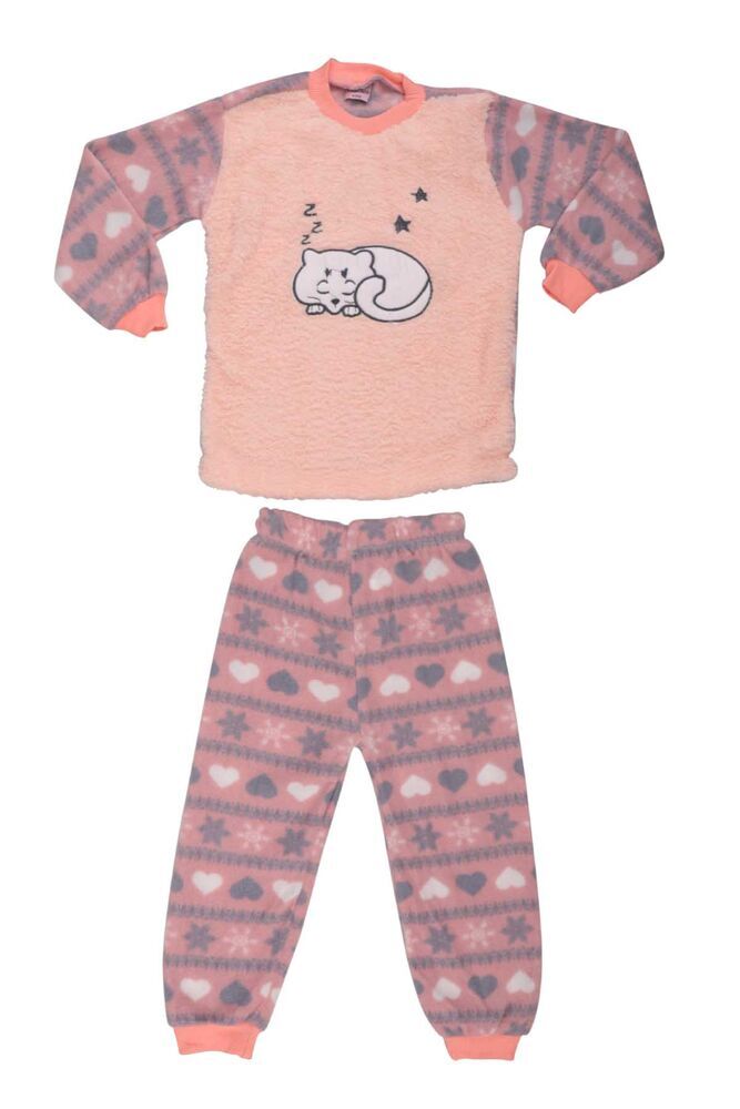 Kedi Baskılı Peluş Bebek Pijama Takımı | Yavruağzı