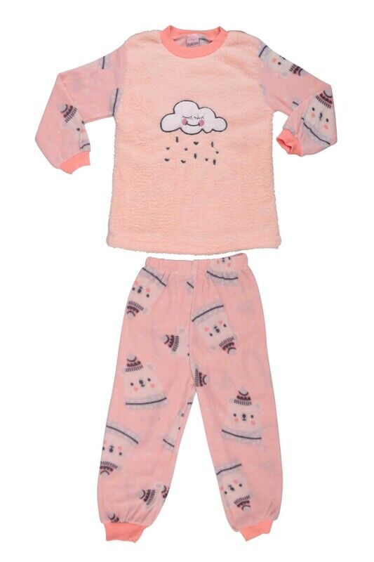 Bulut Baskılı Peluş Bebek Pijama Takımı | Yavruağzı