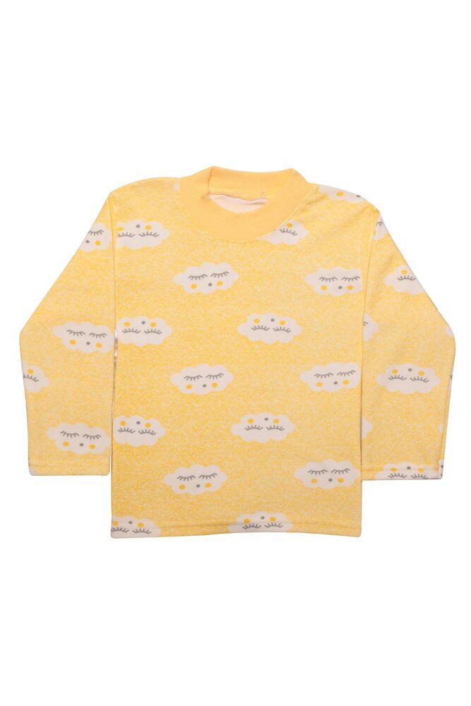 Bulut Desenli Bebek Pijama Takımı | Sarı