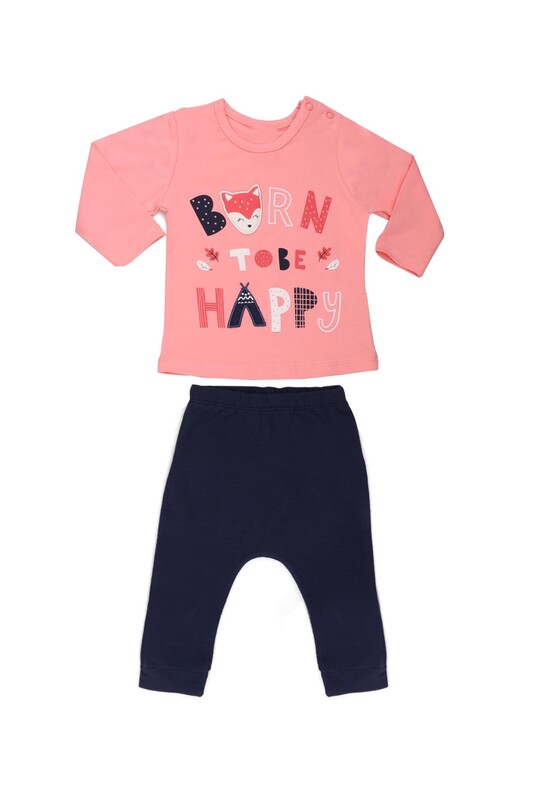 HOPPALA BABY - Hoppala Baby Baskılı Kız Bebek 2'li Takım | Pembe