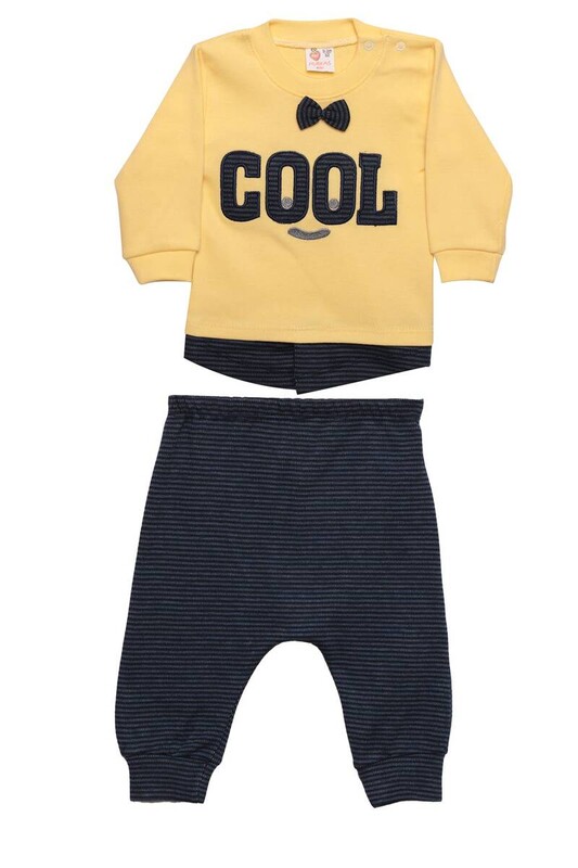 Cool Yazılı Bebek Takım 4010 | Sarı - Thumbnail