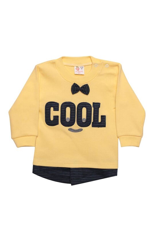 Cool Yazılı Bebek Takım 4010 | Sarı - Thumbnail