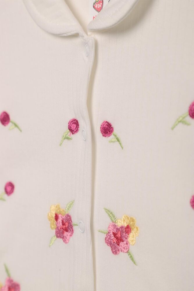Çiçek Nakışlı Bebek Takım 5010 | Beyaz