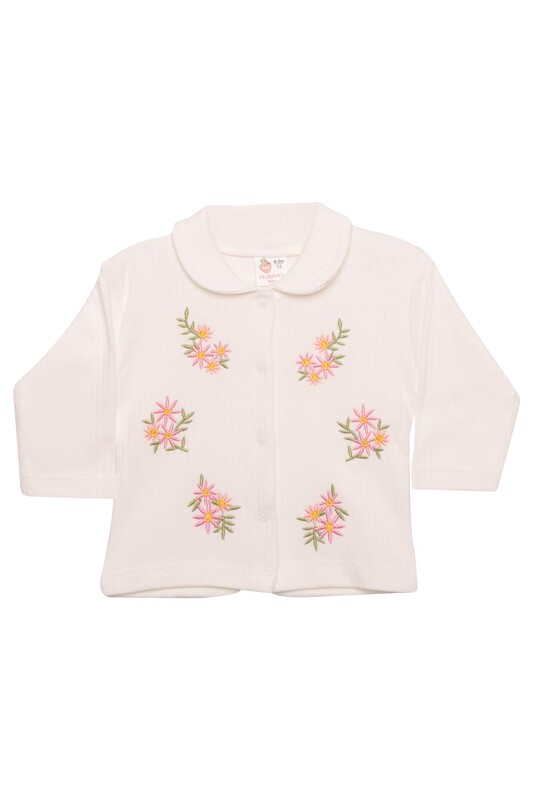 Nurhas Baby - Çiçek Nakışlı Bebek Takım 5022 | Beyaz