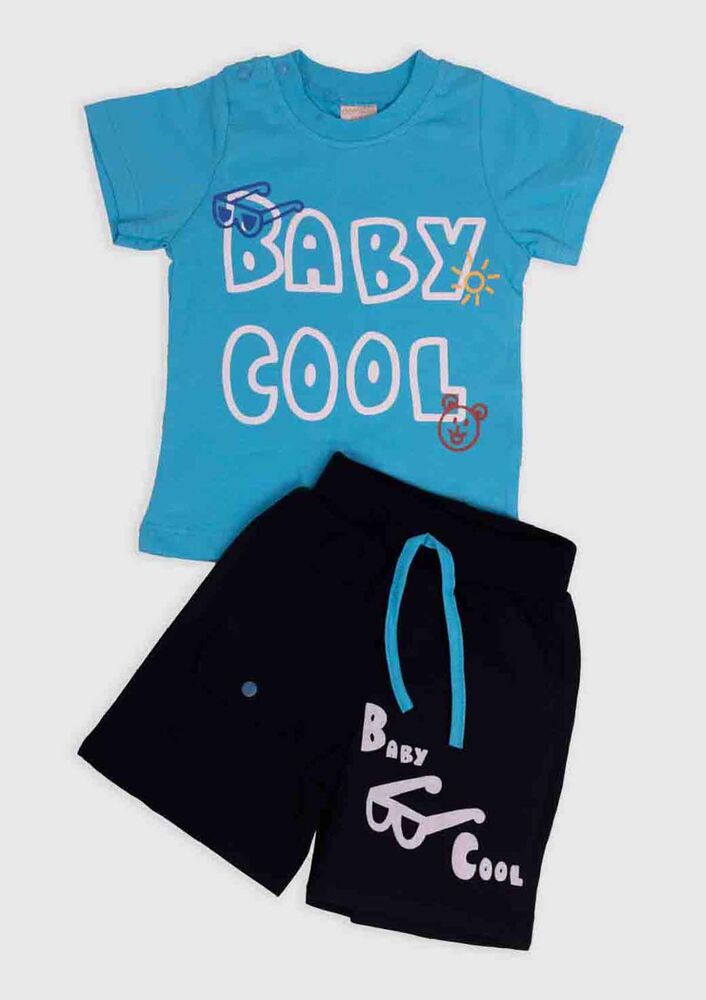 Cool Baskılı 2'li Erkek Bebek Takım | Mavi