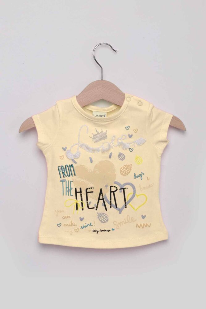 Heart Kız Bebek Taytlı Takım | Sarı