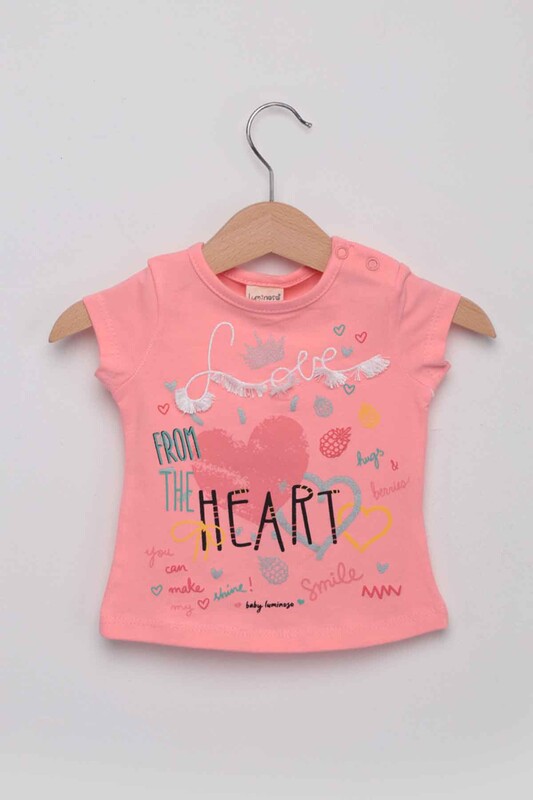 Heart Kız Bebek Taytlı Takım | Pembe - Thumbnail