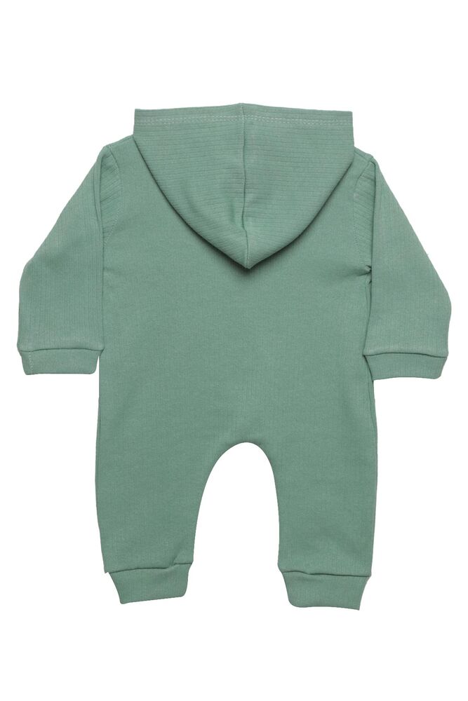 Düğmeli Kapşonlu Bebek Tulum 4509 | Yeşil