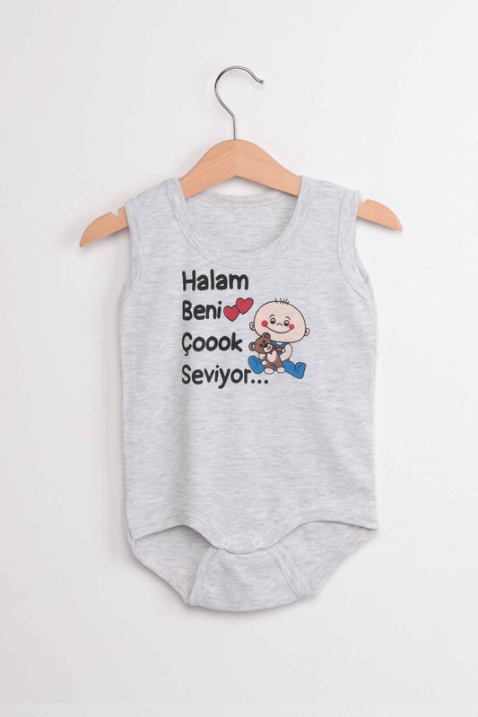 SİMİSSO - My Aunt Loves Me Very Much Baby Bodysuit | Grey