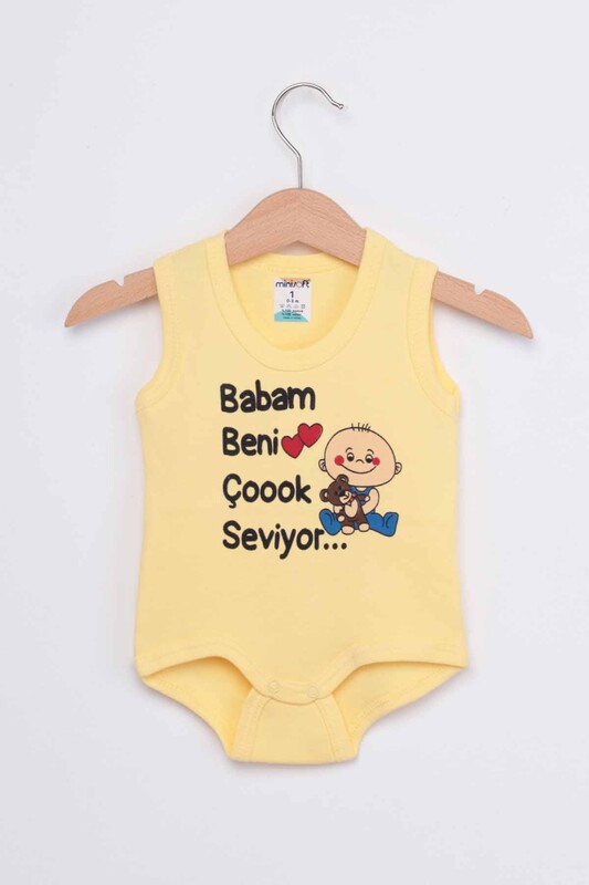 SİMİSSO - My Father Loves Me Very Much Baby Bodysuit | Yellow