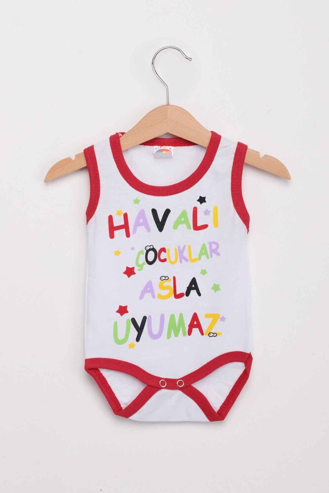 Printed Wide Strap Baby Bodysuit 1316 | Red