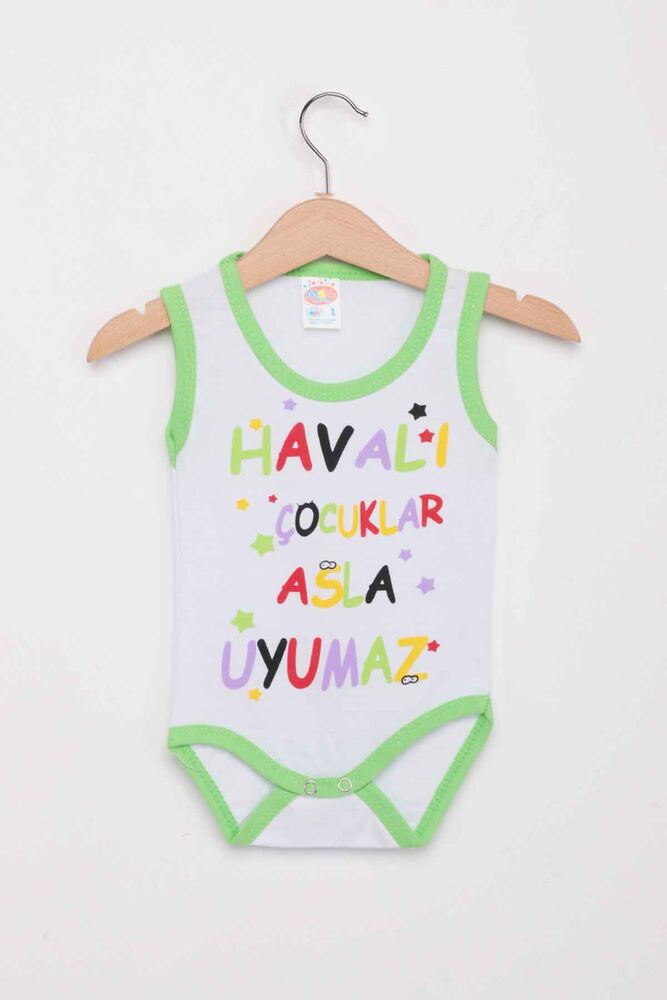 Printed Wide Strap Baby Bodysuit 1316 | Green