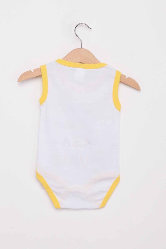 Printed Wide Strap Baby Bodysuit 1316 | Yellow - Thumbnail