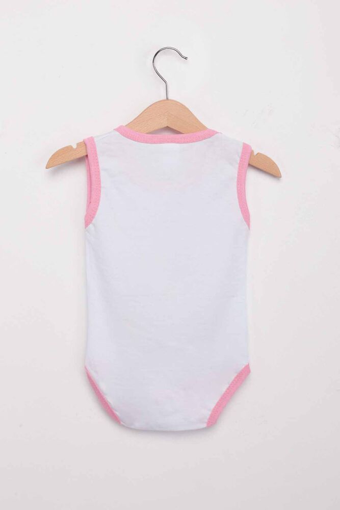 Printed Wide Strap Baby Bodysuit 1316 | Pink