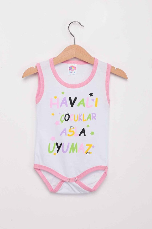 SİMİSSO - Printed Wide Strap Baby Bodysuit 1316 | Pink