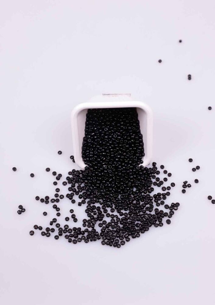 Küçük Cam Boncuk 50 Gram 3 mm | Siyah