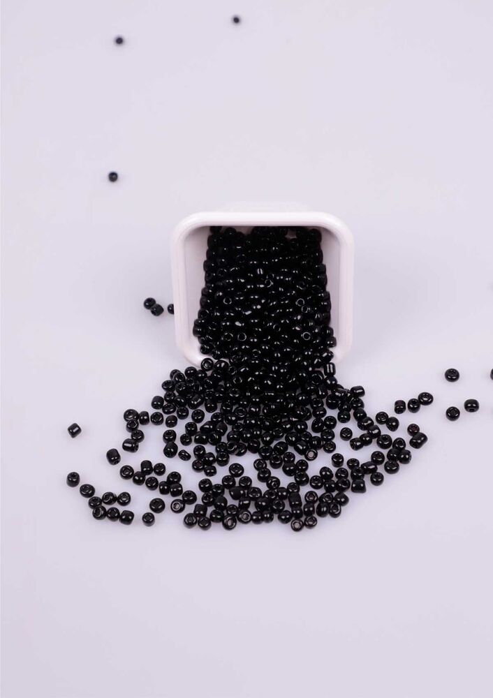 Büyük Cam Boncuk 50 Gram 5 mm | Siyah