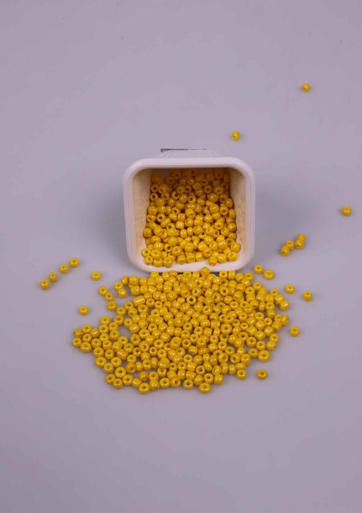 Büyük Cam Boncuk 50 Gram 5 mm | Sarı