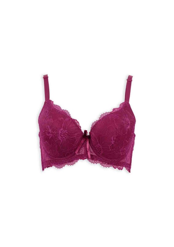 Laced Supported Bra 2100 | Plum - Thumbnail