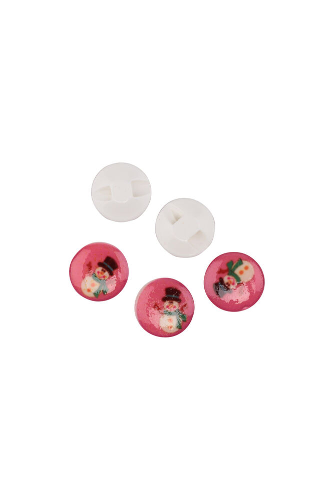 Snowman Printed Button | Cherry