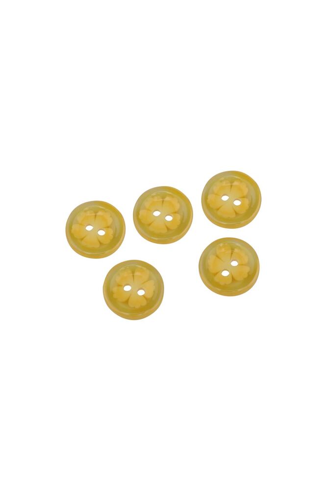 Patterned Button 5 Pieces Model 13 | Yellow
