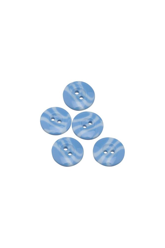 Patterned Button 5 Pieces Model 5 | Blue