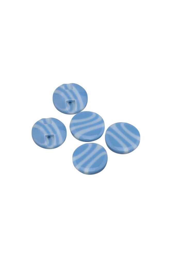 Patterned Button 5 Pieces Model 11 | Blue