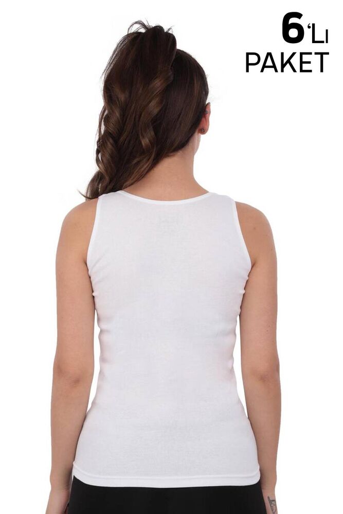 Tutku Ribana Large Strappy Woman Undershirt 136 Sixpack | White