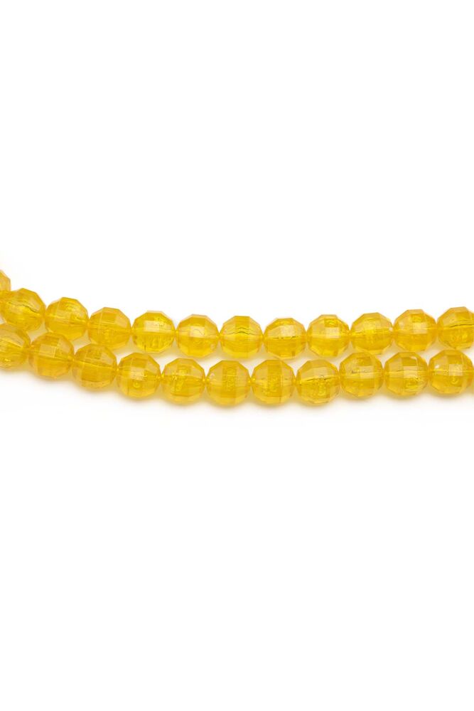 İpli Boncuklu Kristal Çanta Sapı | Sarı