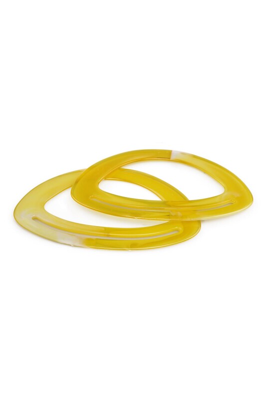 Plastik Çanta Sapı Çiftli 20 Cm Sarı - Thumbnail