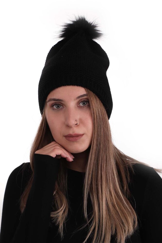 Woman Bobble Hat | Black