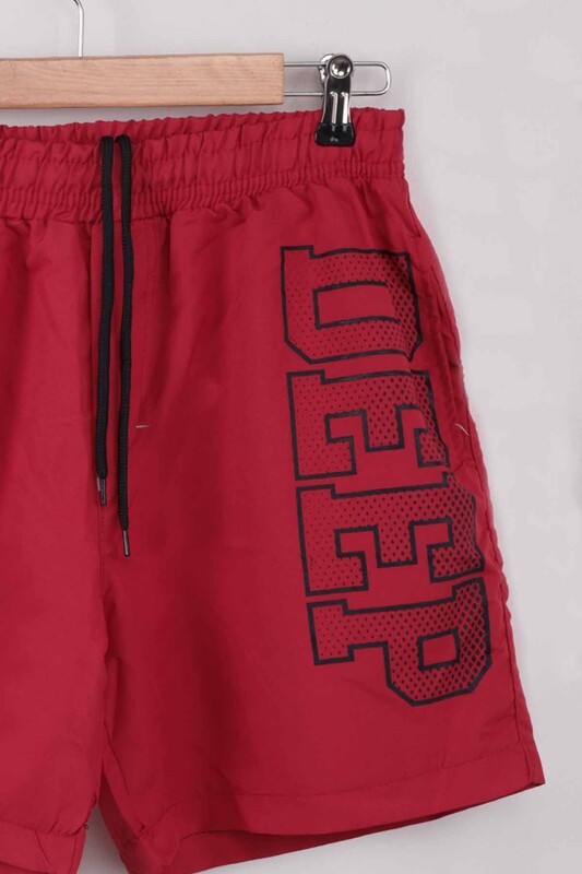 Deep Printed Boy Shorts | Red - Thumbnail