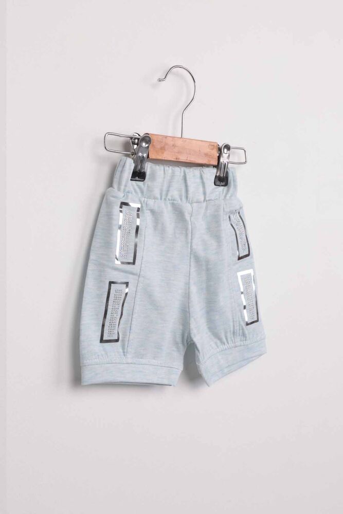 Stone Detailed Girl Shorts | Blue
