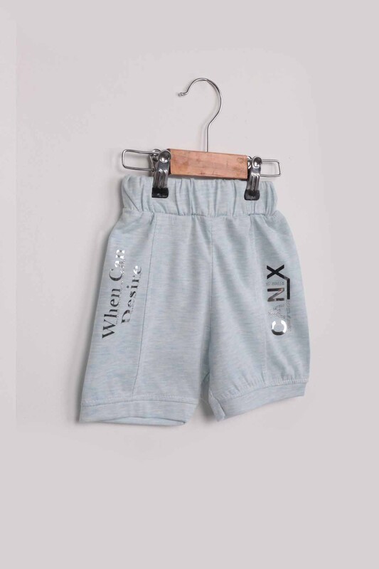 Stone Patterned Girl Shorts | Blue - Thumbnail
