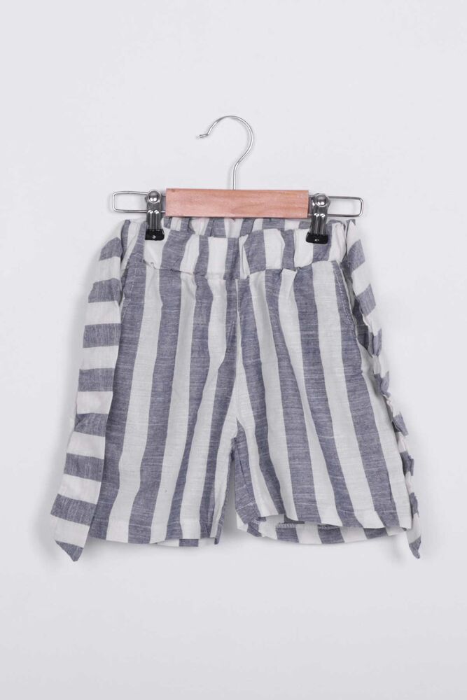 Girl Stripped Linen Shorts 111 | Ultramarine