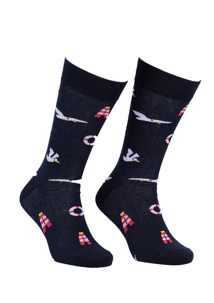 Aytuğ Patterned Man Socks 2433 | Ultramarine